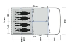 Outwell Springville 4SA Tent (2023) -Vango Camping Shop 111275 springville 4sa drawing floorplan3