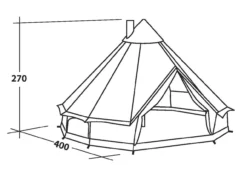 Robens Klondike Tipi Tent (2023) -Vango Camping Shop 130083 klondike drawing perspective 374