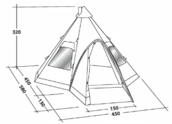 Robens Kiowa Tipi Tent (2023) -Vango Camping Shop 130111 kiowa drawing perspective 1834