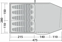 Robens Double Dreamer 5 Tent (2023) -Vango Camping Shop 130279 double dreamer 5 drawing floorplan3