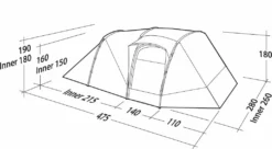 Robens Double Dreamer 5 Tent (2023) -Vango Camping Shop 130279 double dreamer 5 drawing perspective2