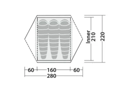 Robens Boulder 3 Tent (2023) -Vango Camping Shop 130290 boulder 3 drawing floorplan3