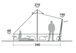 Outwell Robens Klondike Twin Tipi Tent (2023) -Vango Camping Shop 130359 klondike twin drawing other4