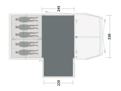 Outwell Mountain Lake 5ATC Flat Woven Carpet -Vango Camping Shop 170890 flat woven carpet mountain lake 5atc drawing floorplan2
