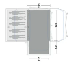 Outwell Oakdale 5PA Flat Woven Carpet -Vango Camping Shop 170892 flat woven carpet oakdale 5pa drawing floorplan2