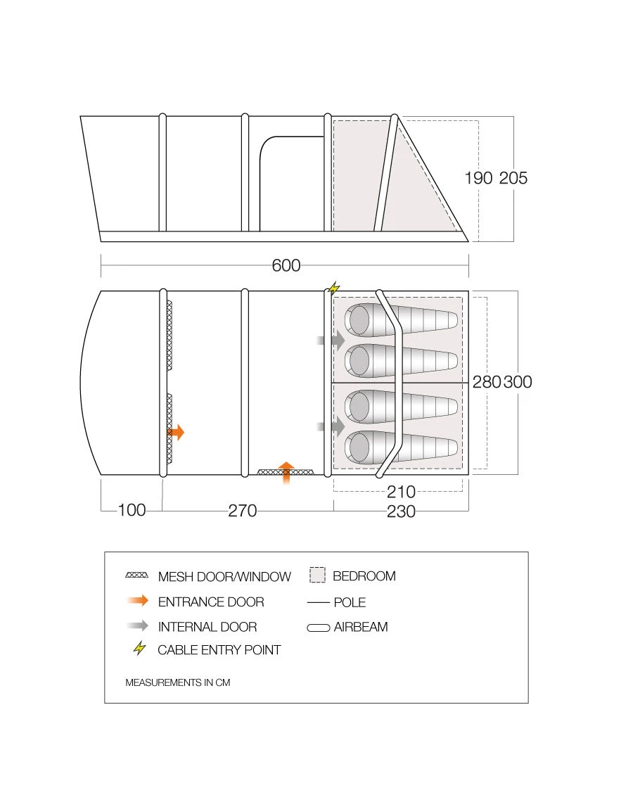 Vango Airbeam Vango Aether Air 450XL Tent (2022) 2 Vango Airbeam Vango Aether Air 450XL Tent (2022) - Image 2