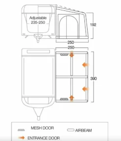 Vango Airbeam Vango Balletto Air 390 Elements Shield Caravan Awning (2023) -Vango Camping Shop balletto 390 floor