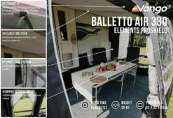Vango Airbeam Vango Balletto Air 330 Elements ProShield Caravan Awning (2023) -Vango Camping Shop balletto air 330 eps lf2