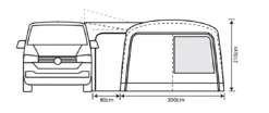 Outdoor Revolution Cayman Combo Air Mid Driveaway Awning (210-255cm) -Vango Camping Shop cayman combo 2