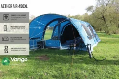 Vango Airbeam Vango Aether Air 450XL Tent (2022) 14 Vango Airbeam Vango Aether Air 450XL Tent (2022) -Vango Camping Shop earth collection airbeam infographics call outs6