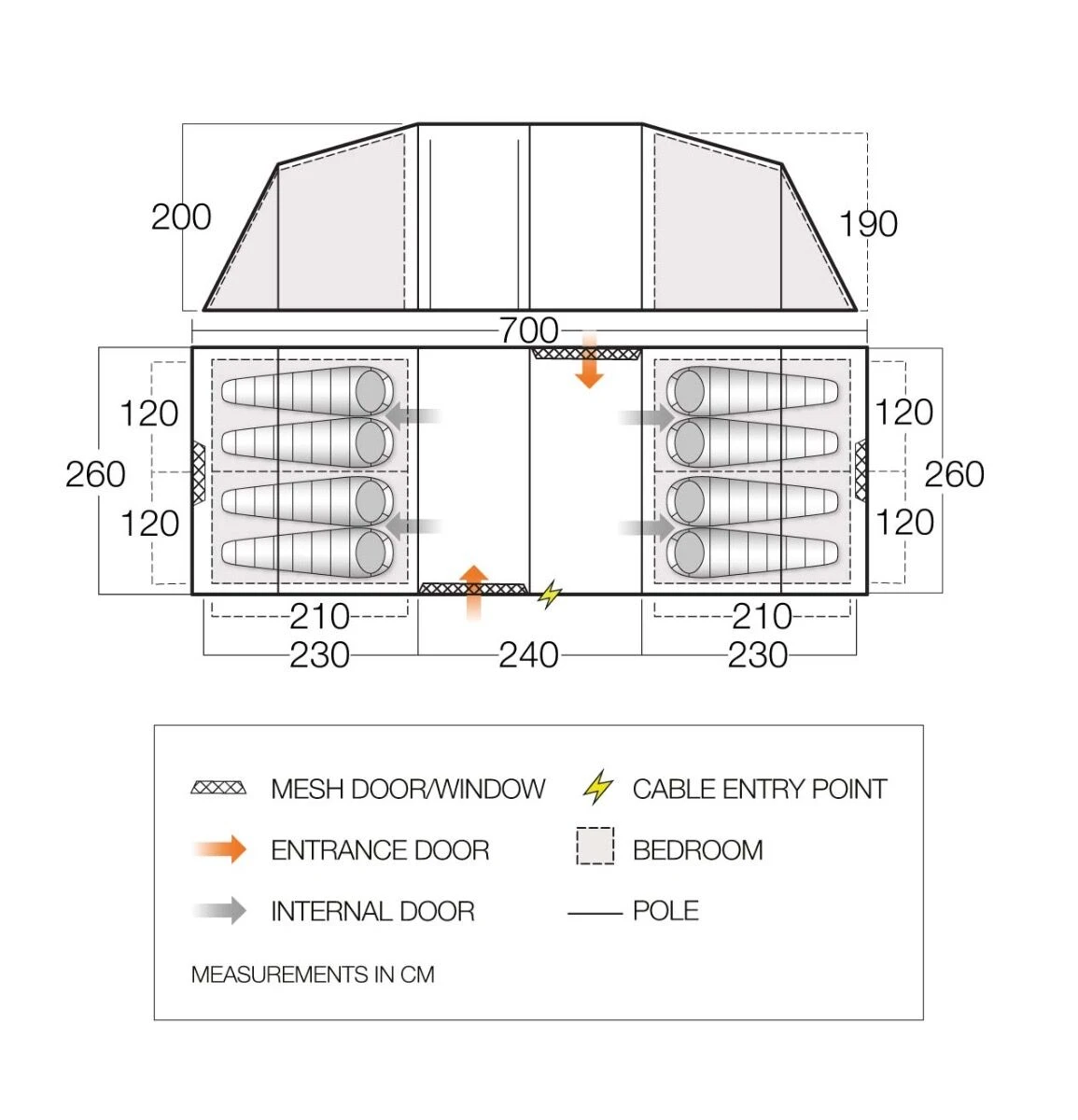 Vango Castlewood 800XL Poled Tent Package (2023) 2 Vango Castlewood 800XL Poled Tent Package (2023) - Image 2