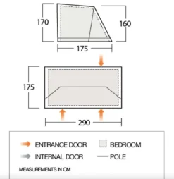 Vango Airbeam Vango Studio Large For Anantara IV (TA010) 13 Vango Airbeam Vango Studio Large For Anantara IV (TA010) -Vango Camping Shop floorplan studio l 1