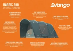 Vango Harris 350 Poled Tent (2023) -Vango Camping Shop harris 350 infographic