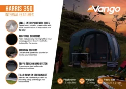 Vango Harris 350 Poled Tent (2023) -Vango Camping Shop harris 350 infographic2