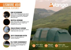 Vango Lismore 450 Poled Tent Package (2023) 12 Vango Lismore 450 Poled Tent Package (2023) -Vango Camping Shop lismore 450 infographic2