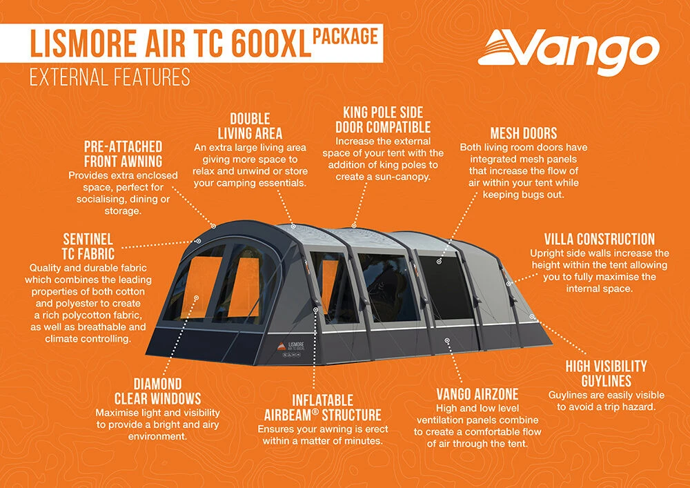 Vango Airbeam Vango Lismore Air TC 600XL Tent Package (2023) 5 Vango Airbeam Vango Lismore Air TC 600XL Tent Package (2023) - Image 5