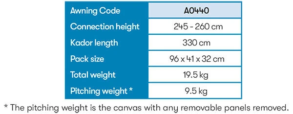 Westfield Mars 330 Motorhome Fixed Air Awning (245 - 260cm) 12 Westfield Mars 330 Motorhome Fixed Air Awning (245 - 260cm) - Image 12