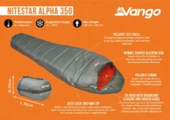 Vango Nitestar Alpha 350 Sleeping Bag (Fog) 13 Vango Nitestar Alpha 350 Sleeping Bag (Fog) -Vango Camping Shop nitestar 350 infographic
