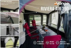 Vango Airbeam Vango Riviera Air 390 Elements All Season Caravan Awning (2023) -Vango Camping Shop riviera air 390 as in