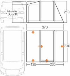 Vango Airbeam Vango Kela V Low AirAway Awning (2022) -Vango Camping Shop vango 2018 awnings floorplan kela iii low