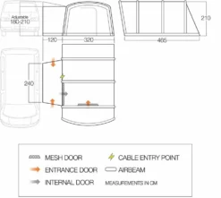 Vango Airbeam Vango Galli III Low Airaway Awning (2022) -Vango Camping Shop vango 2019 awnings floorplan galli low